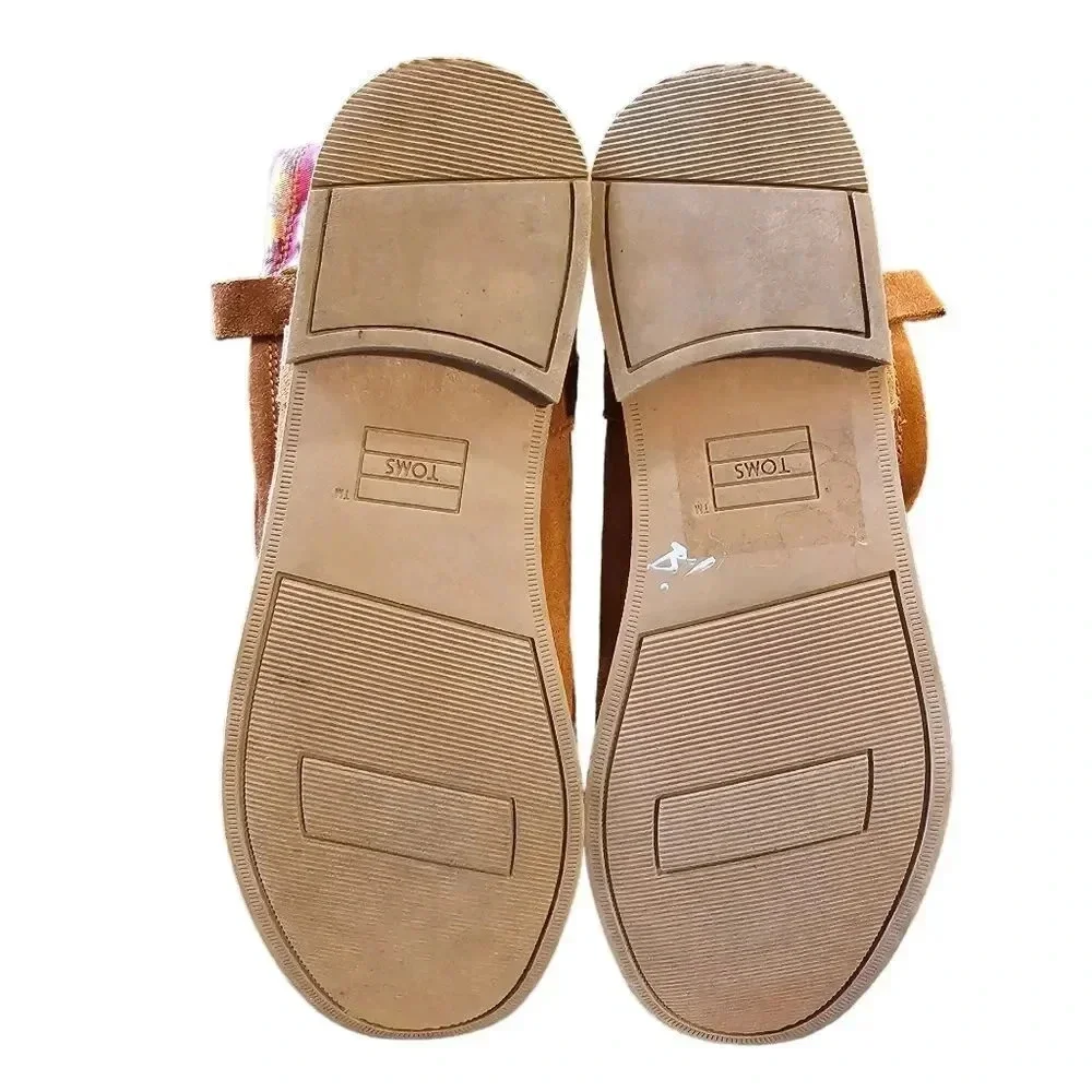 Toms Laurel 10009122 Cinnamon Suede Pendleton Stripe‎ Pull On Boot